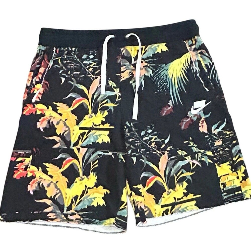 Nike Club Summer Flow Shorts Standard Off Noir Floral Athletic Gym Men's L